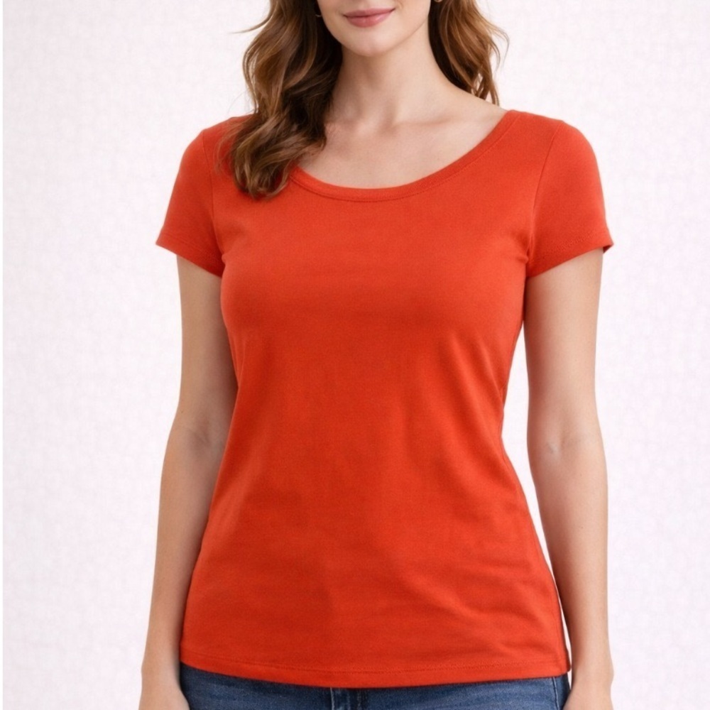 Lauren Ralph Lauren Vibrant Orange Short Sleeve Tee